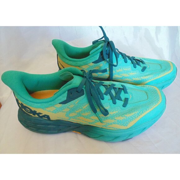 Womens HOKA One One Speedgoat 5 Deep Teal Water Trail Running Sneaker Shoe 9.5 - Picture 1 of 10
